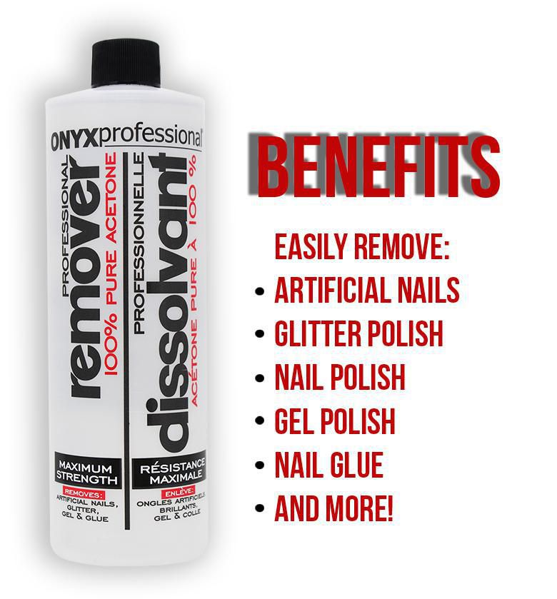 Onyx Professional 100% Pure Acetone Maximum Strength Nail Polish Remover,  16 oz. bottle, 100% Pure Acetone Remover, 16 oz. - Walmart.ca